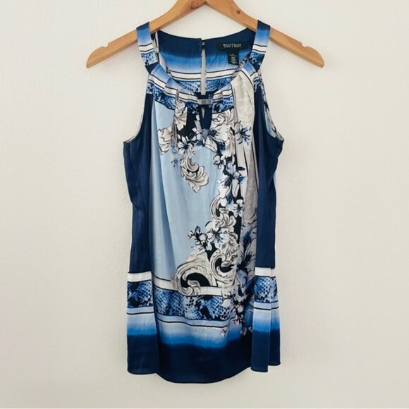 White House Black Market Blue Sleeveless Top - Picture 1 of 3
